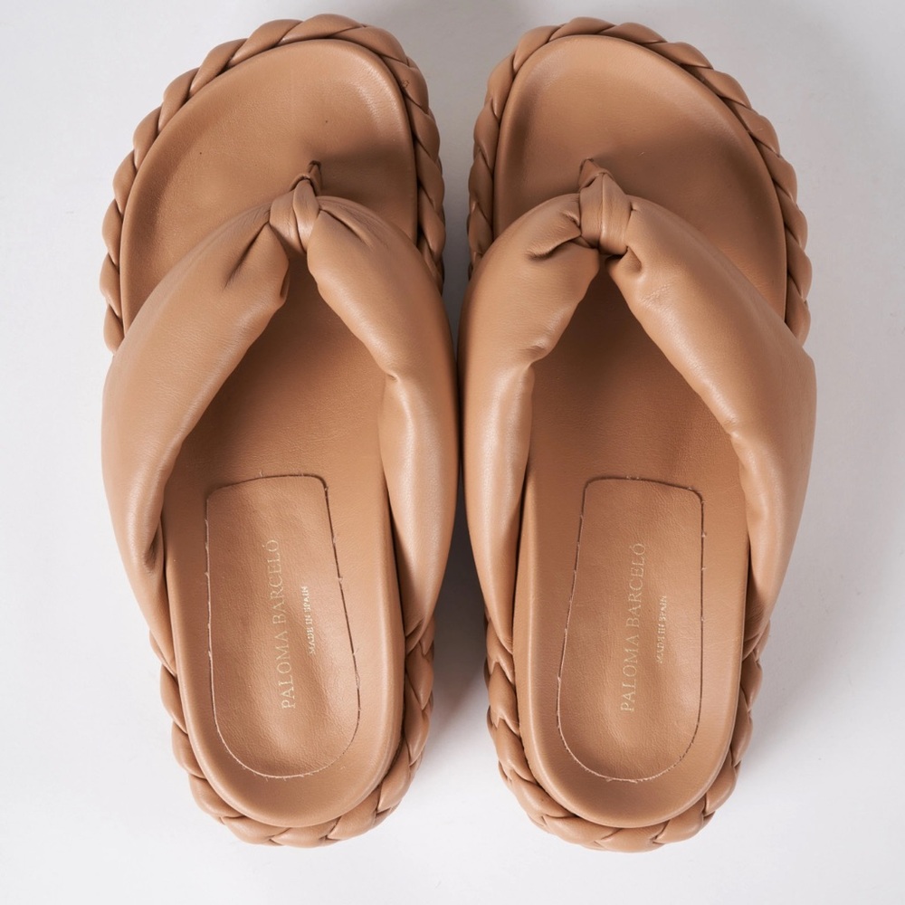 Paloma barcelo Henry Amber platform braided thong sandals